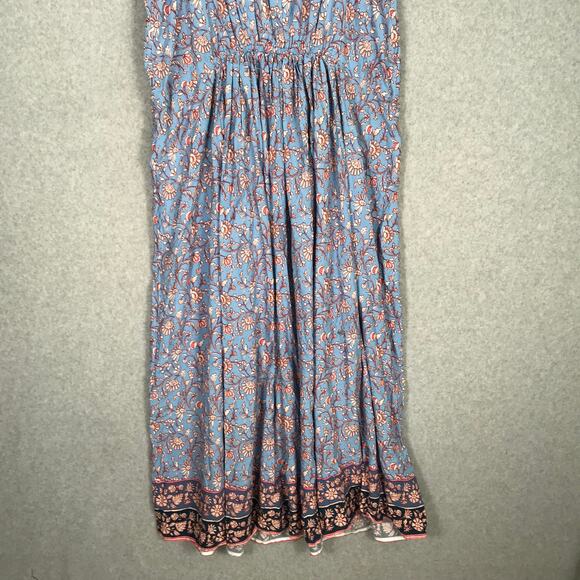 Lucky Brand Dress Womens Plus 1X Blue Maxi Floral Western Peasant Cottage Flowy - Picture 8 of 10